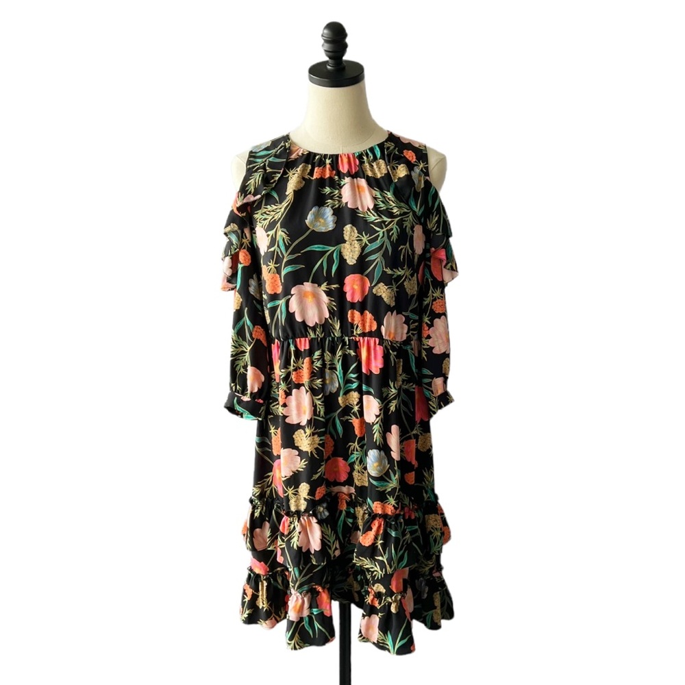 Kate Spade Floral Cold Shoulder Dress | 6 - Picture 2 of 9